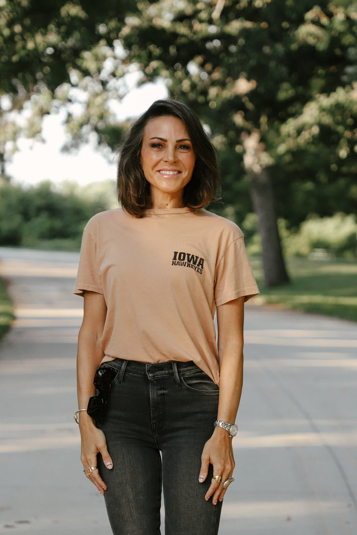 Iowa Washed Cut-Hem Tee in Vintage Camel (BL903-BLIWA1627A-VC)