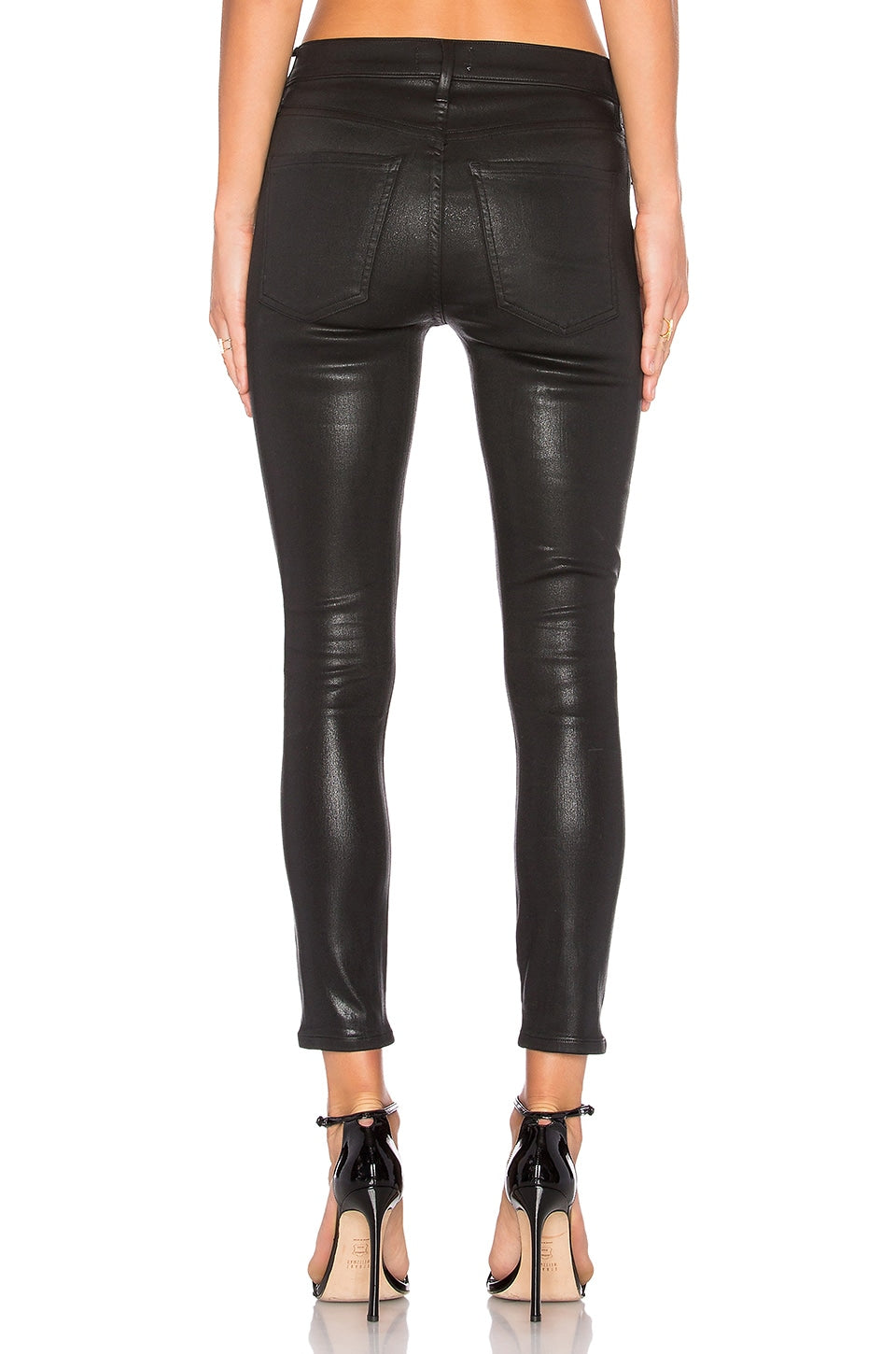 AGoldE - Sophie High Rise Skinny Black Leatherette Jeans