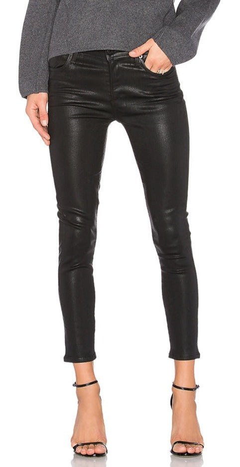 AGoldE - Sophie High Rise Skinny Black Leatherette Jeans
