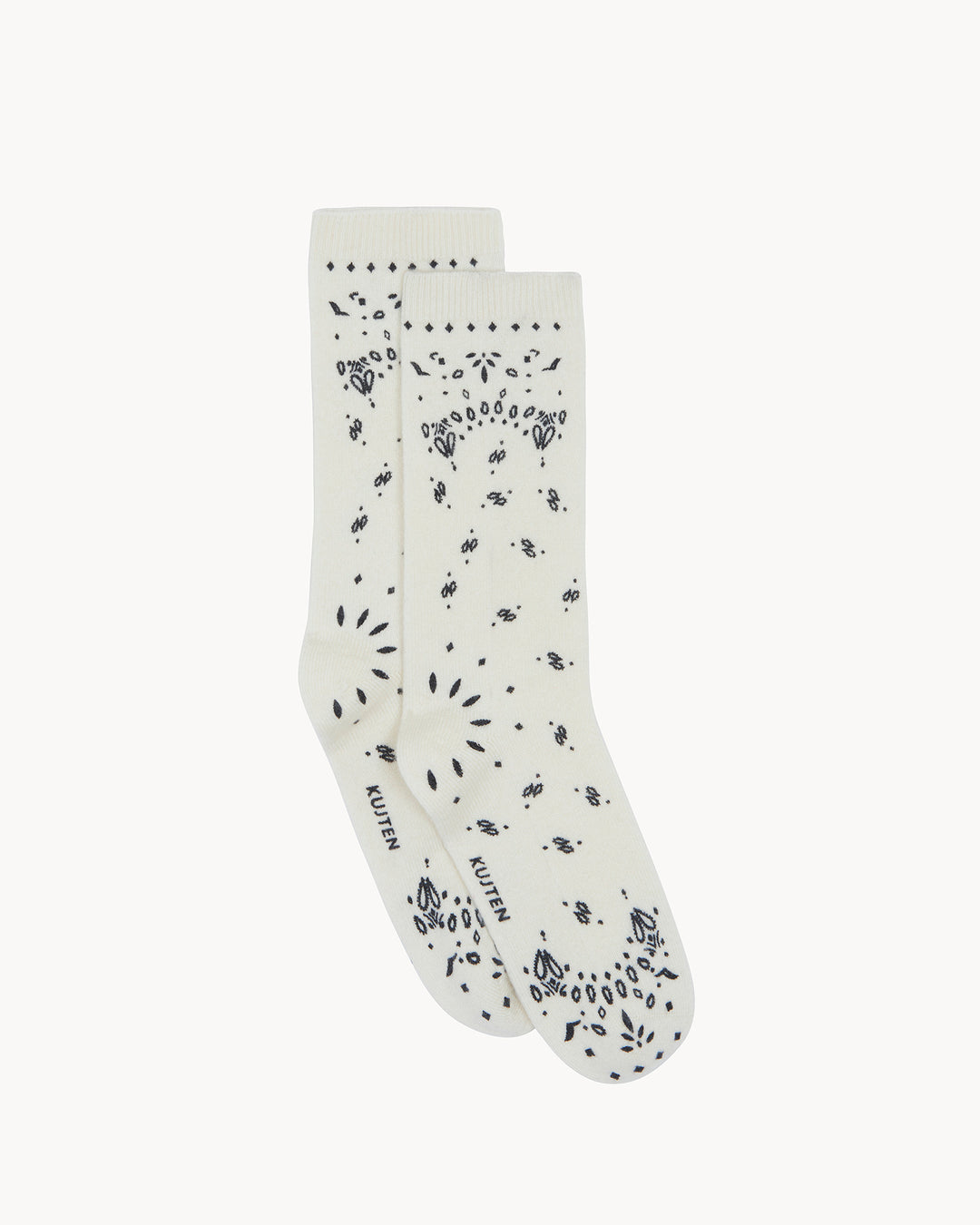 KUJTEN - Socks Sig Bandana in Blanc Noir Accessories
