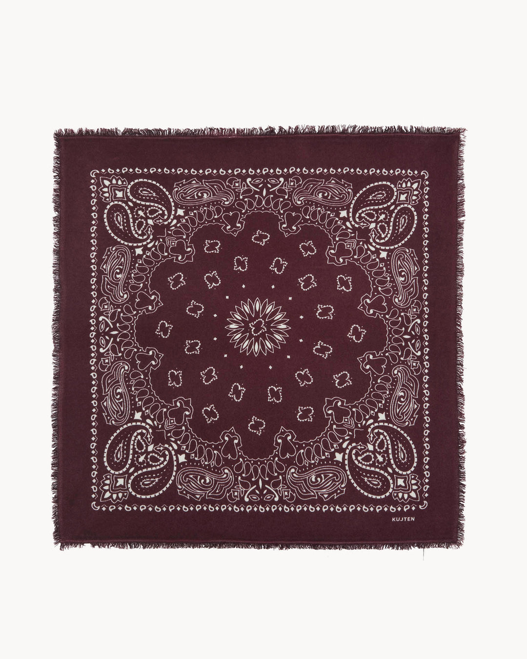 KUJTEN - Hachiko Large Cashmere Bandana Scarf in Bordeaux Scarves