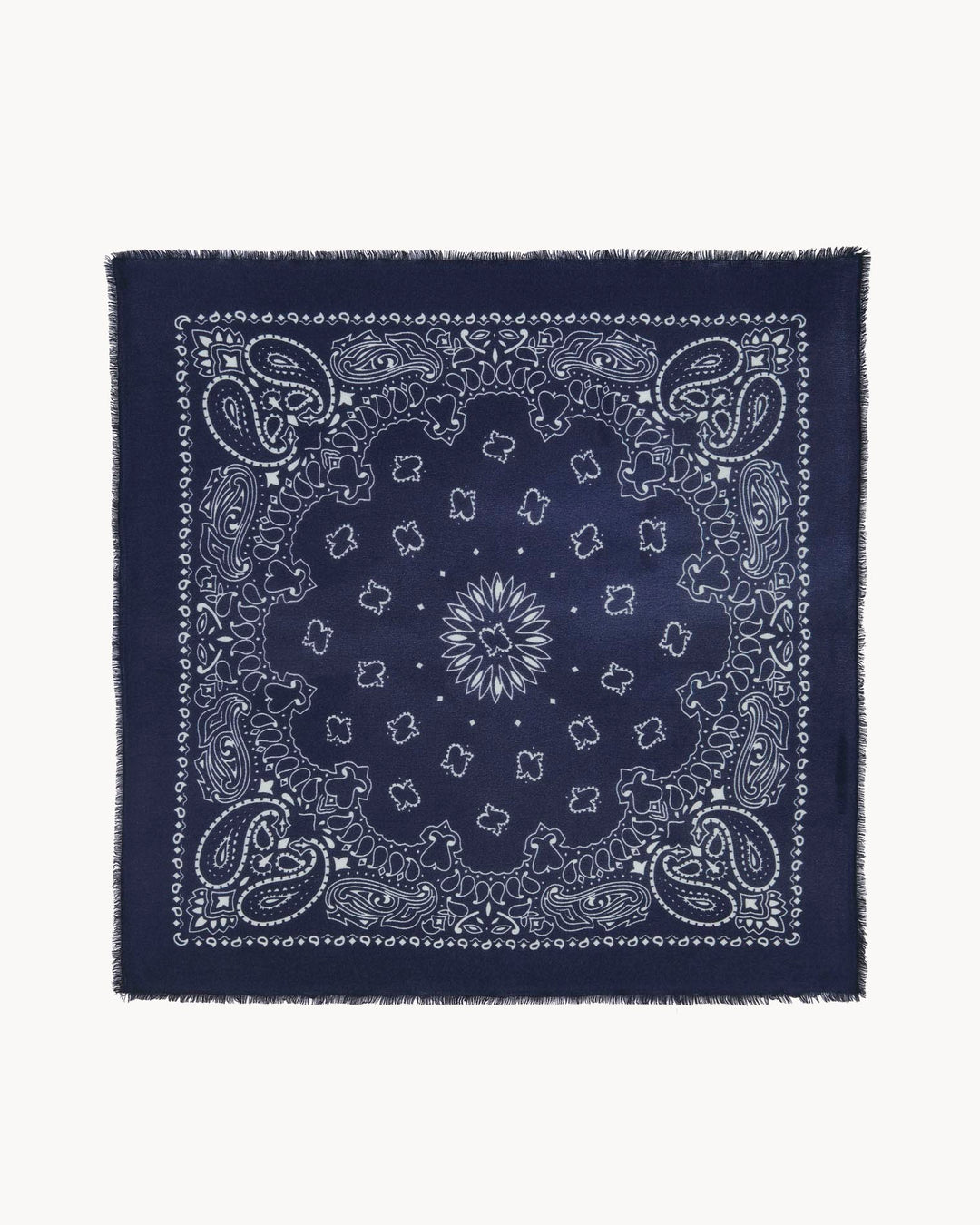 KUJTEN - Hachiko Large Cashmere Bandana Scarf in Marine Fonce Scarves