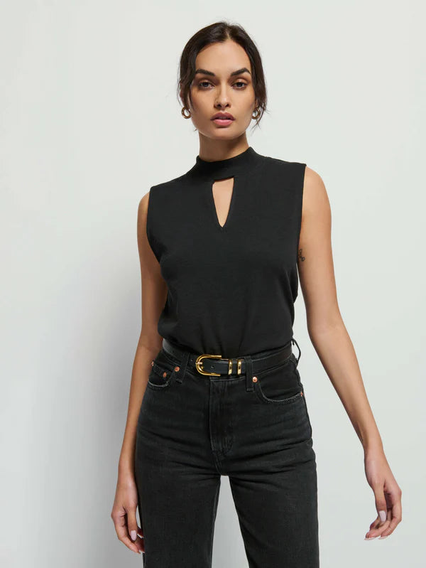 Nation LTD - Alba Mock Neck Top in Black