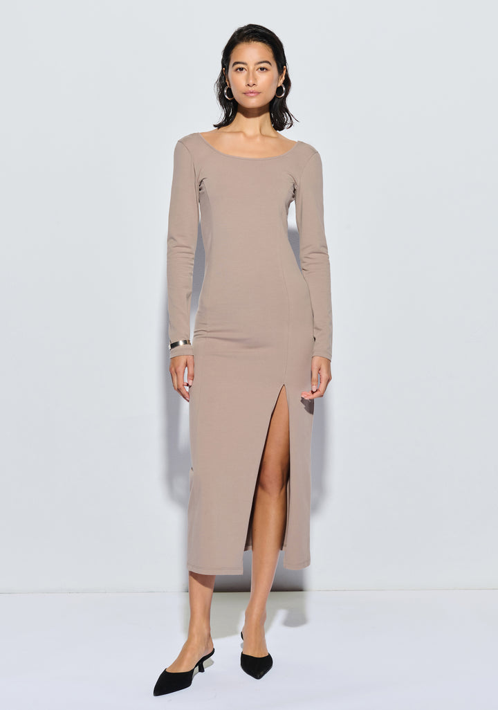 NATION LTD - Alma Column Dress in Mushroom