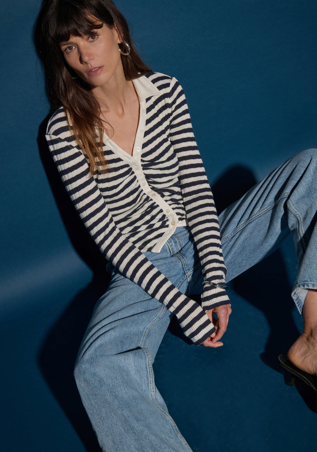 Nation LTD - Ami Henley in Pointelle Stripe