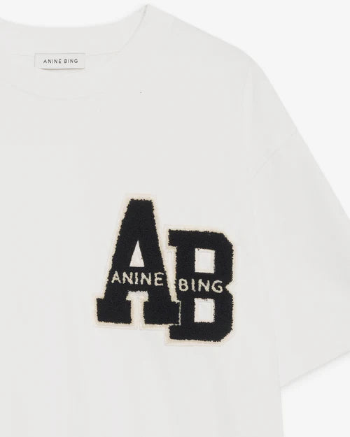 Anine Bing - Lili Tee Letterman in Off White