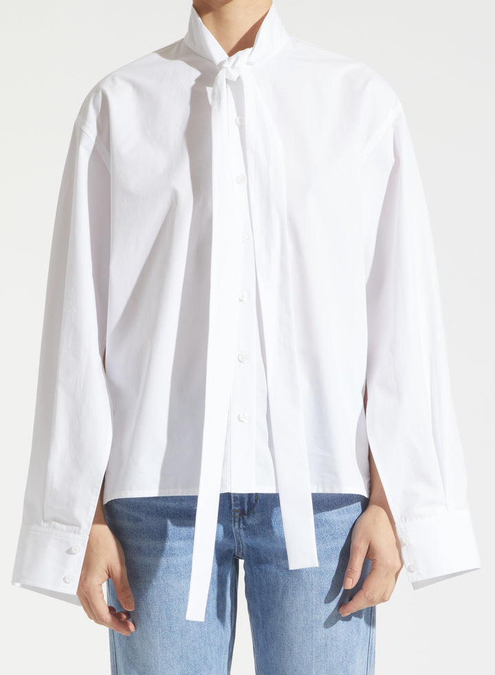 Saint Art New York - Kimberly Bow-Tie Blouse in White