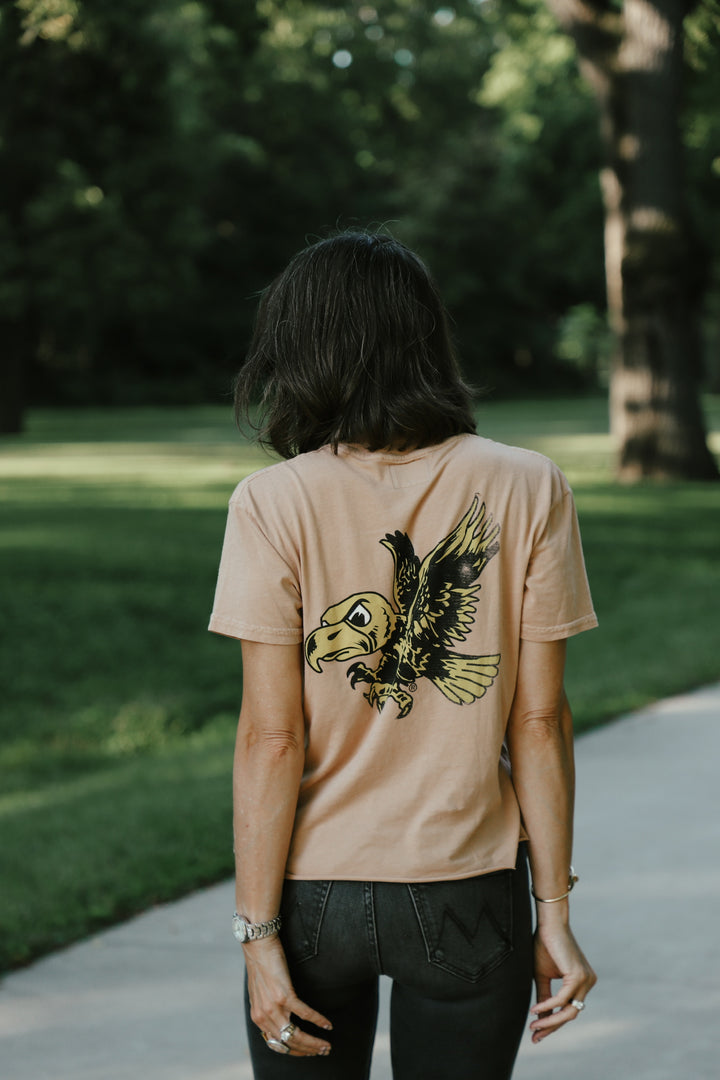 Iowa Washed Cut-Hem Tee in Vintage Camel (BL903-BLIWA1627A-VC)