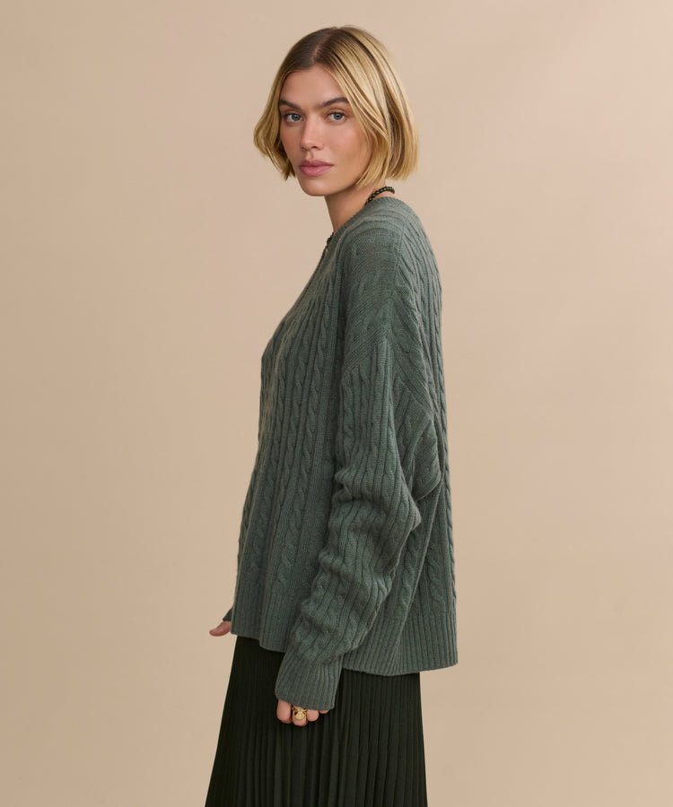 Jenni Kayne - Nell V-Neck Sweater in Pine