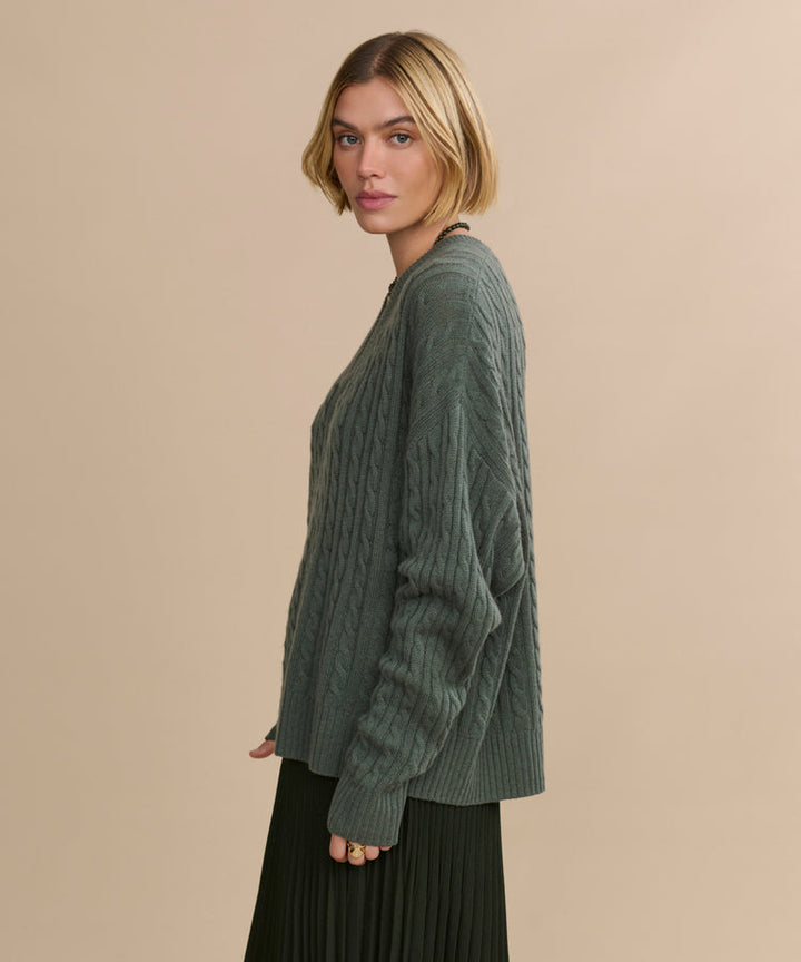 Jenni Kayne - Nell V-Neck Sweater in Pine