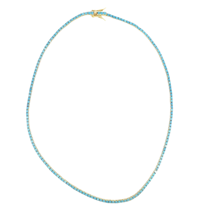 Alexa Leigh - Turquoise Tennis Necklace 15" Jewelry