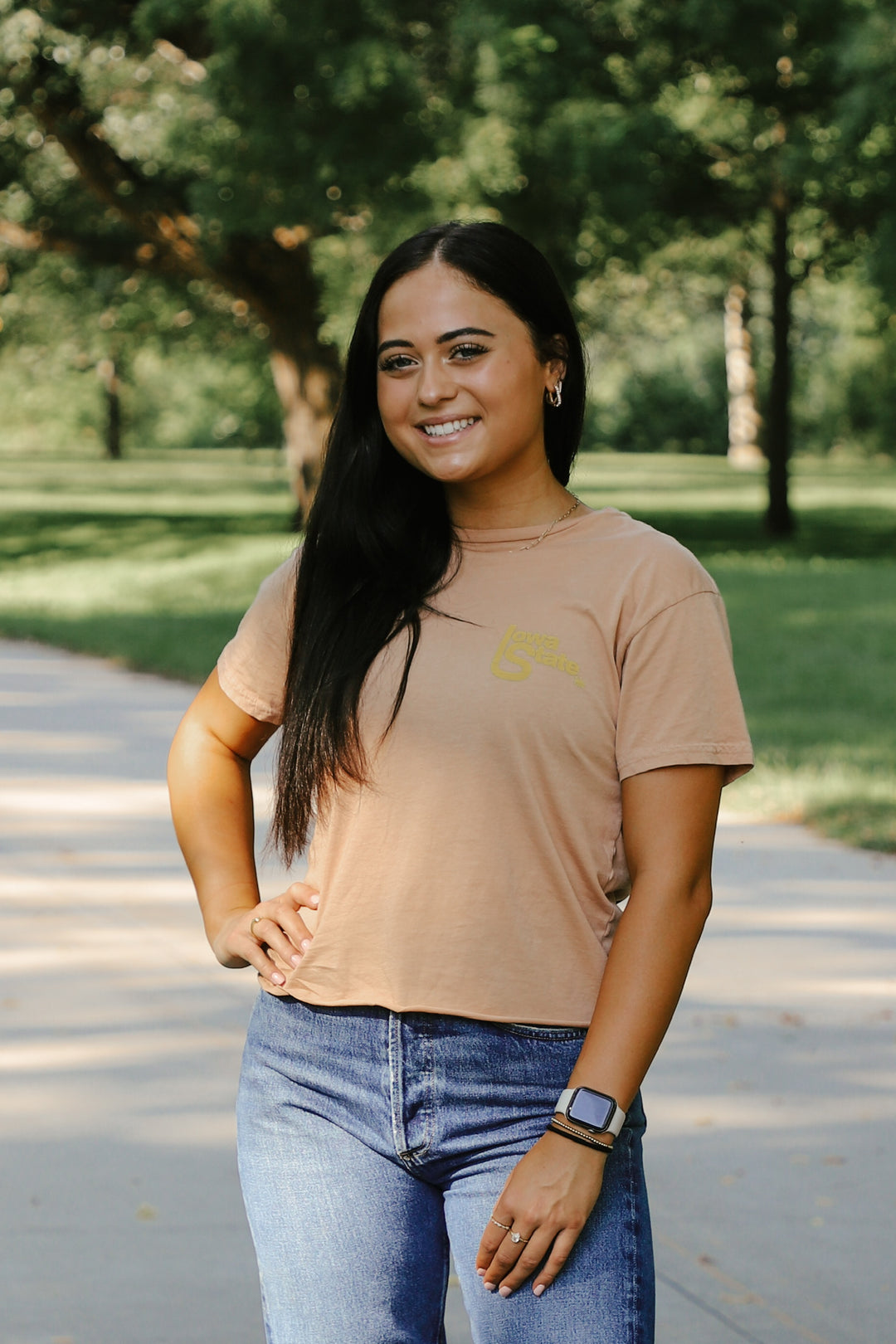 Iowa State Washed Cut-Hem Tee in Vintage Camel (BL903-BLISU1612A-VC)