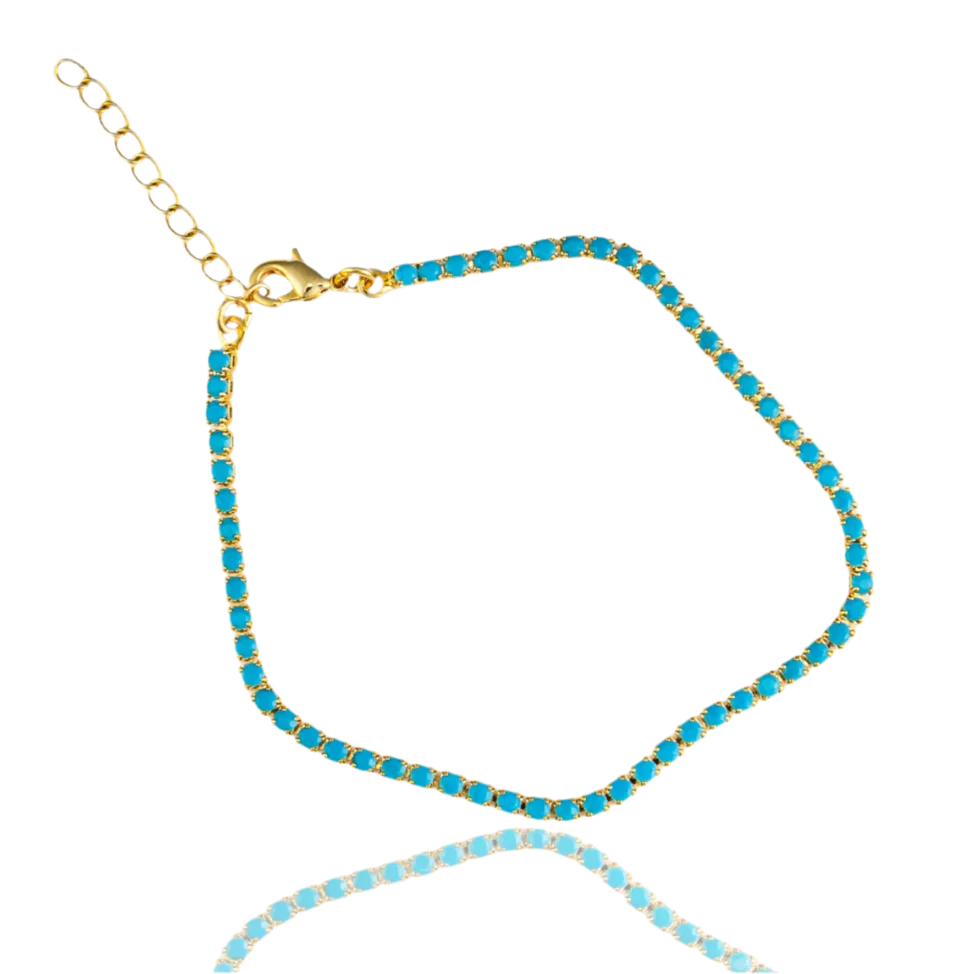 Alexa Leigh - Turquoise Tennis Bracelet with 2" Extender