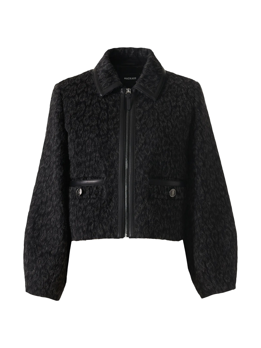 Mackage - Lorah-A Wool Jacket in Black Multi Leopard