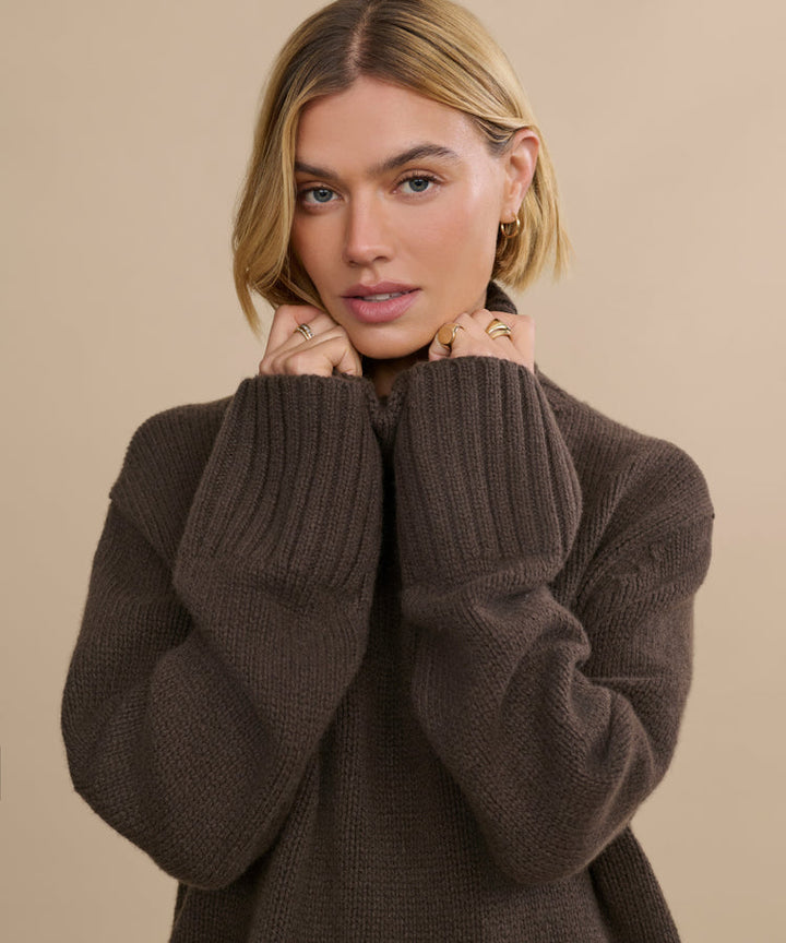 Jenni Kayne - Cashmere Jet Turtleneck in Chocolate