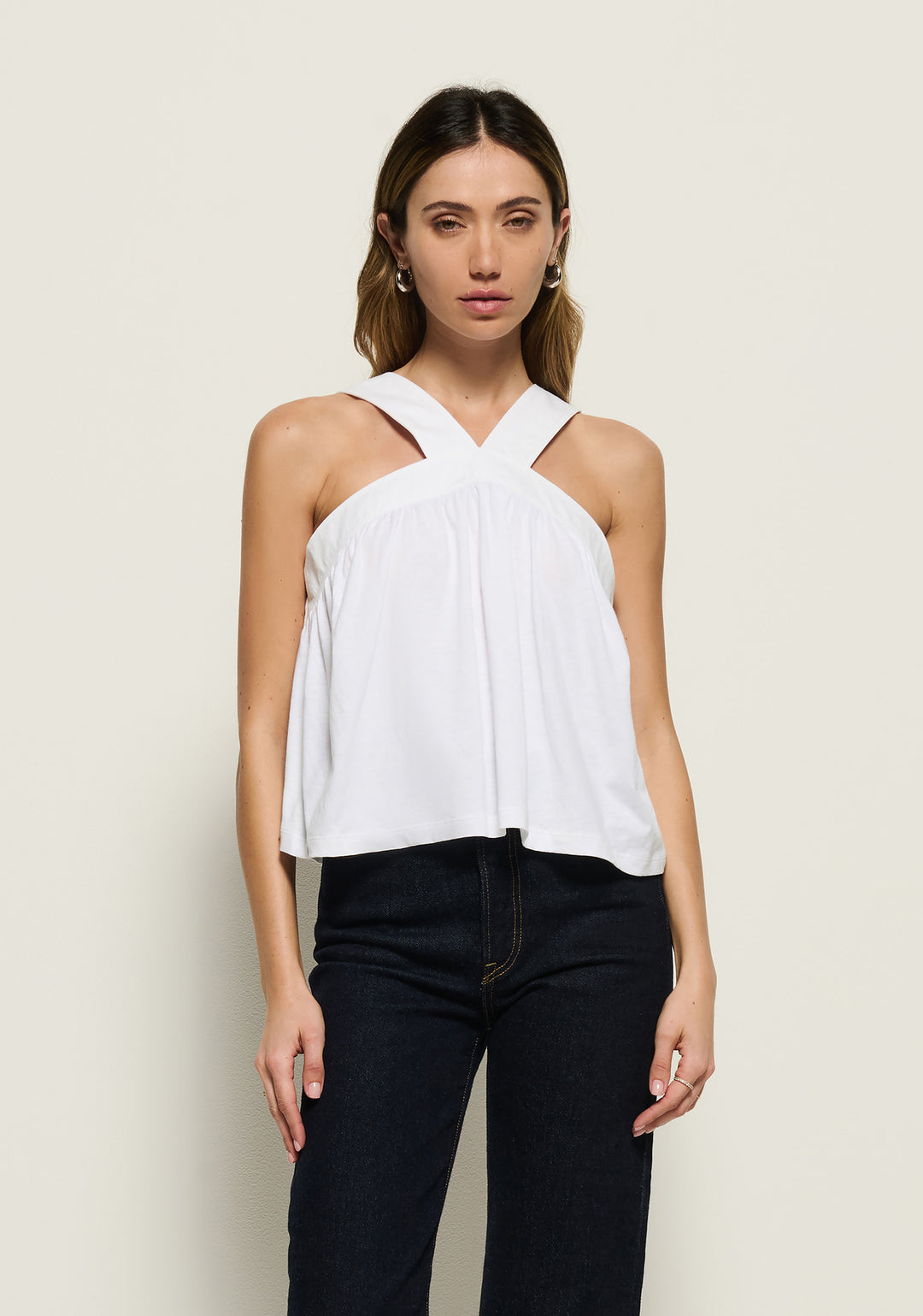 NATION LTD - Bibi Halter Top in White Tops