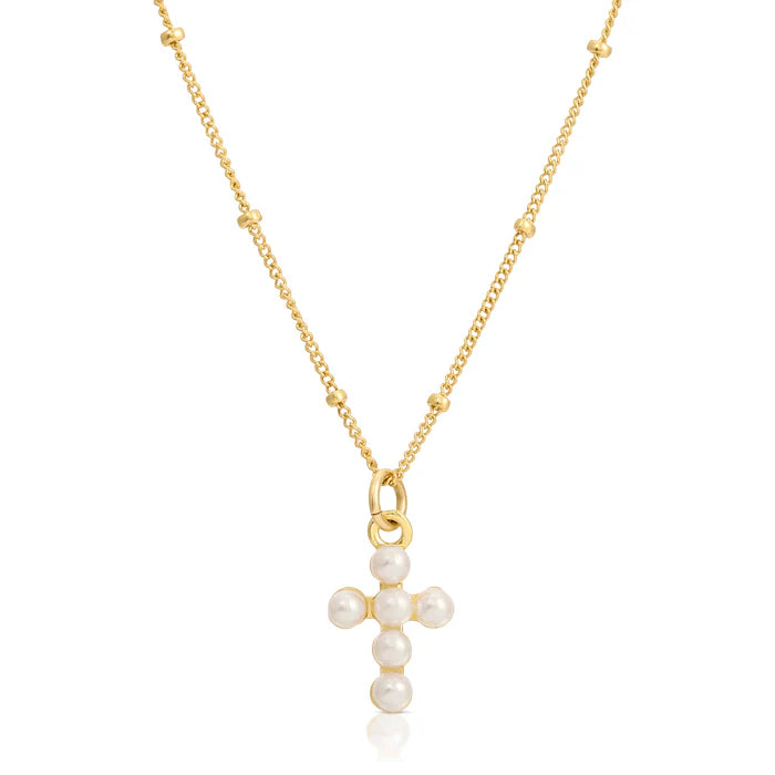 Joy Dravecky - Baby Vivi Pearl Charm Necklace in Gold