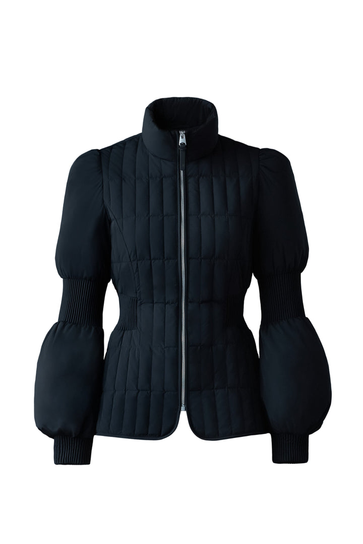 Mackage - Felicia Light Down Quilted Smocked Jacket in Black Coats & Jackets