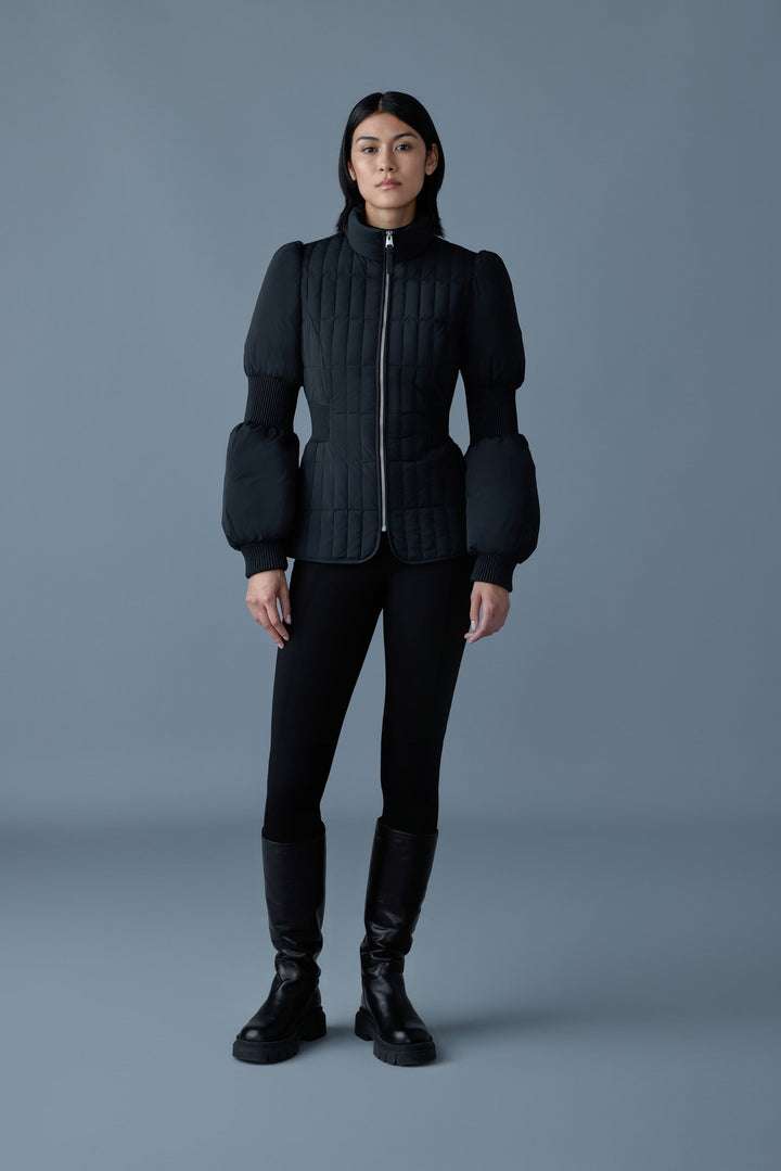 Mackage - Felicia Light Down Quilted Smocked Jacket in Black Coats & Jackets