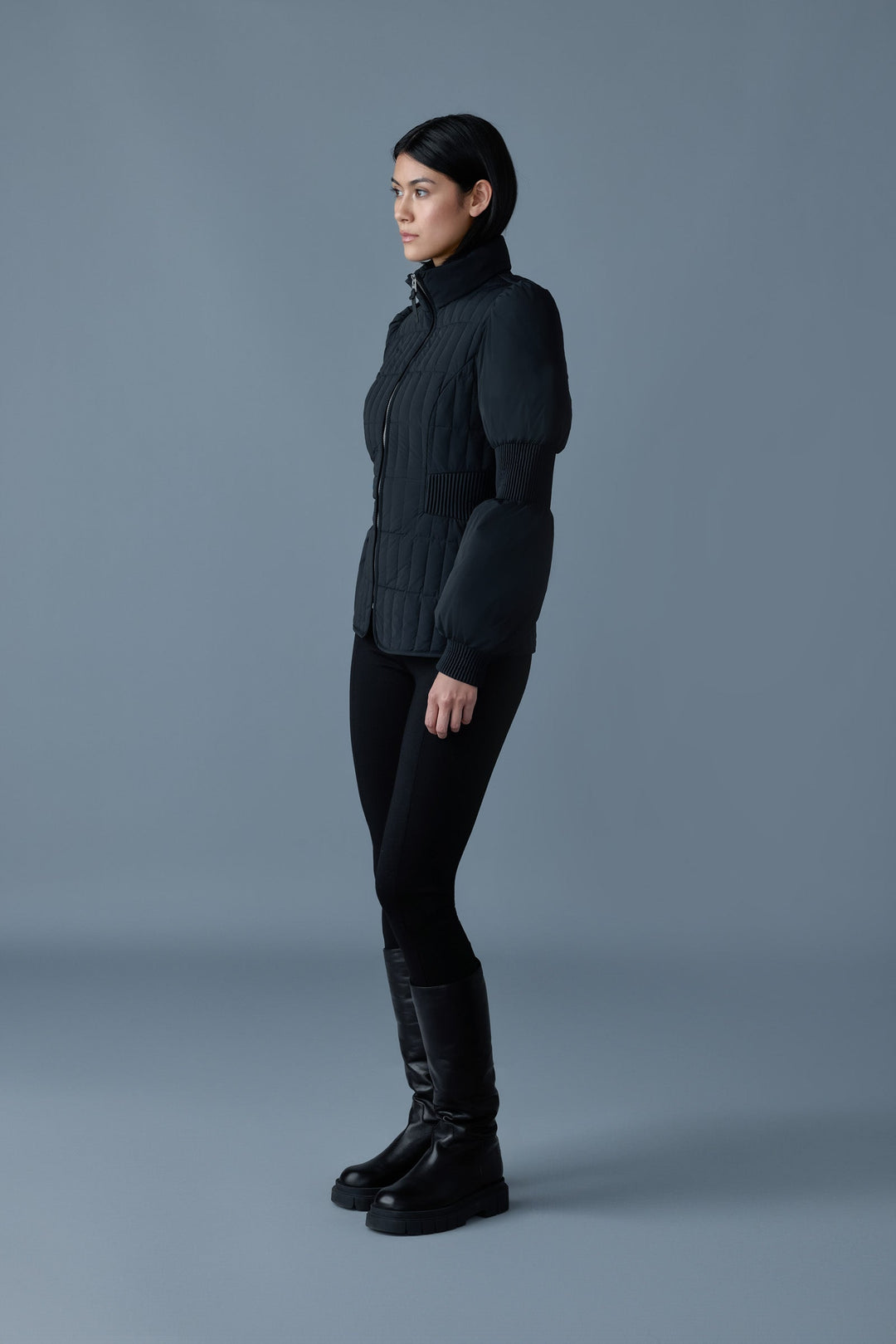 Mackage - Felicia Light Down Quilted Smocked Jacket in Black Coats & Jackets