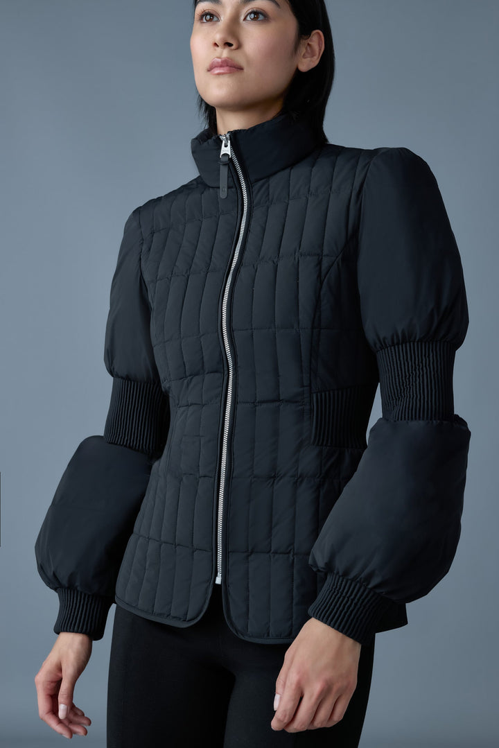 Mackage - Felicia Light Down Quilted Smocked Jacket in Black Coats & Jackets