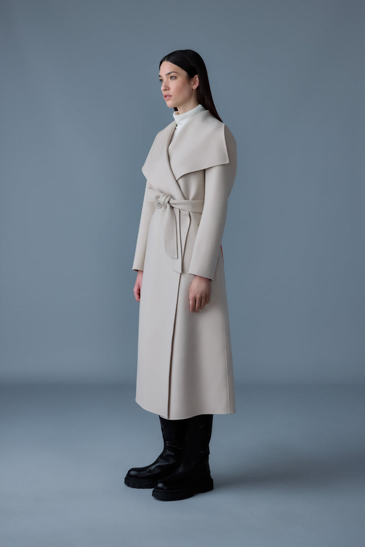 Mackage - Mai-LST Double-Face Wool Stripe Wrap Coat in Trench Coats & Jackets