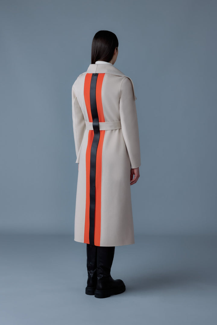 Mackage - Mai-LST Double-Face Wool Stripe Wrap Coat in Trench Coats & Jackets