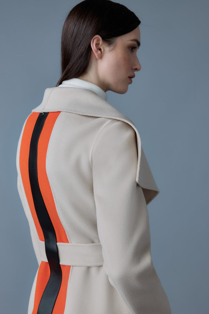 Mackage - Mai-LST Double-Face Wool Stripe Wrap Coat in Trench Coats & Jackets