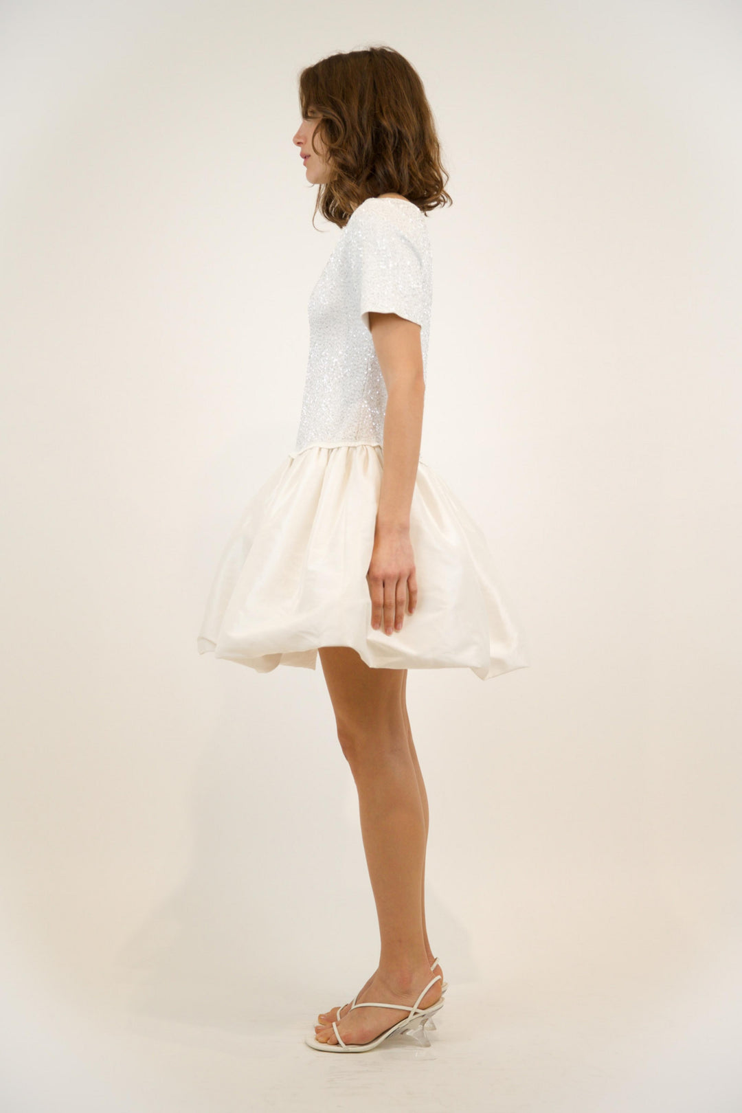 SIMKHAI - Kenz Knit Ruffle Mini Dress in Ivory Dresses