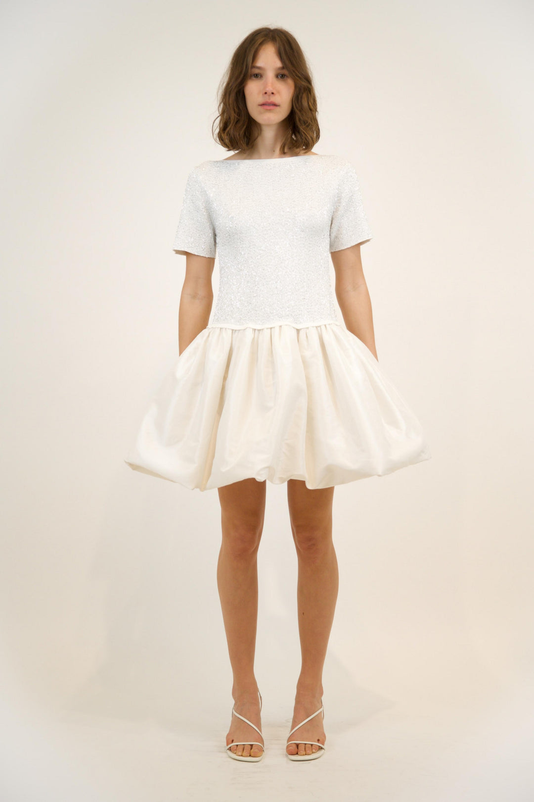 SIMKHAI - Kenz Knit Ruffle Mini Dress in Ivory Dresses