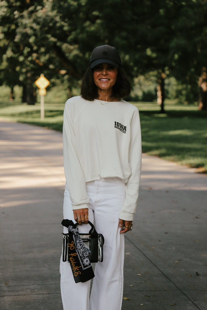 Iowa Cut-Hem Sweatshirt in Antique White (BL933-BLIWA1672A-AWH)
