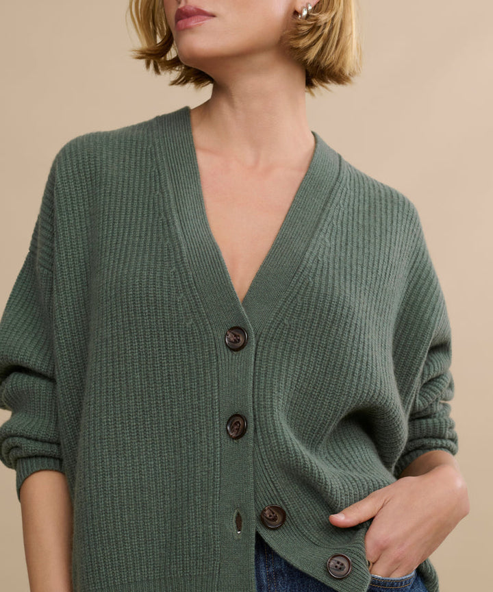 Jenni Kayne - Cropped Cashmere Cocoon Cardigan in Pine