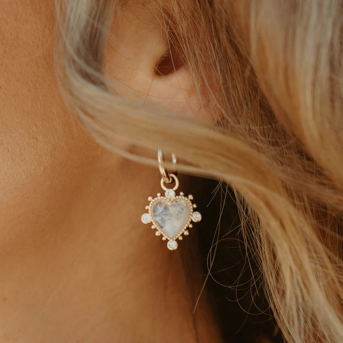 Joy Dravecky - Heavenly Heart Hoop in Moonstone