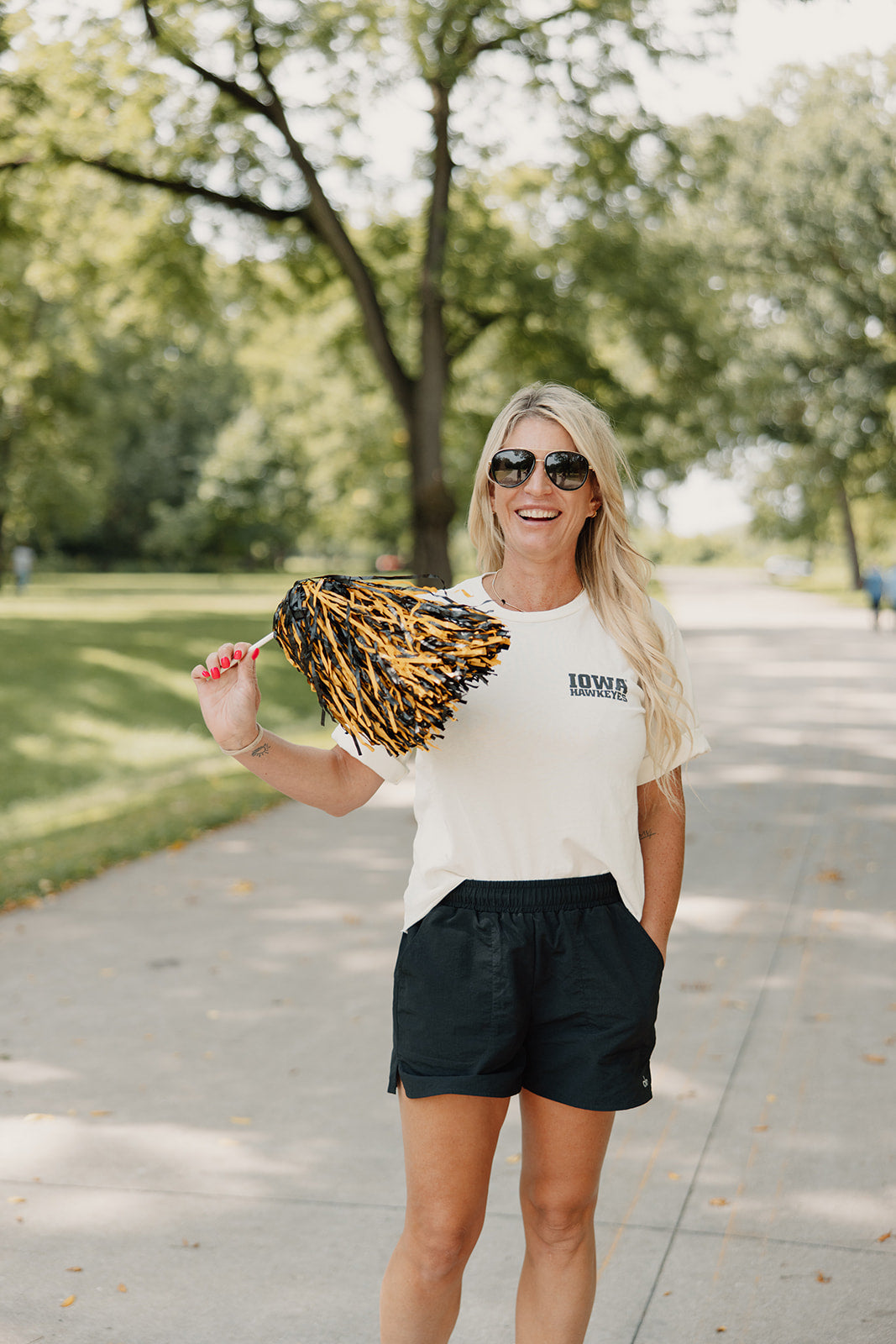 Retro Brand x Blond Genius - Iowa Hawkeyes Drop Shoulder Tee in Antique White