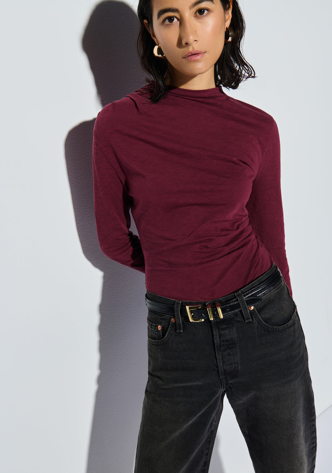 Nation LTD - Charlotte Asymmetric Top in Bordeaux