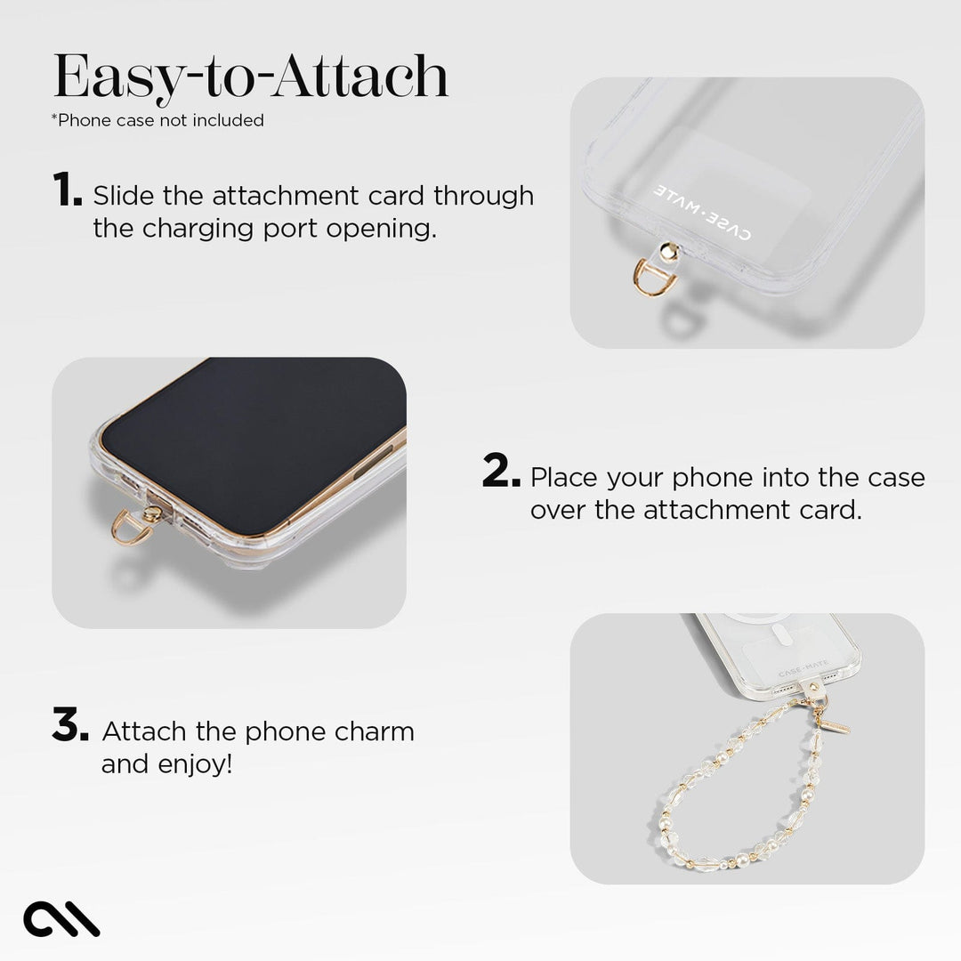 CASE MATE - Crystal Pearl Gold Phone Charm Accessories