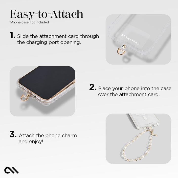 CASE MATE - Crystal Pearl Gold Phone Charm Accessories