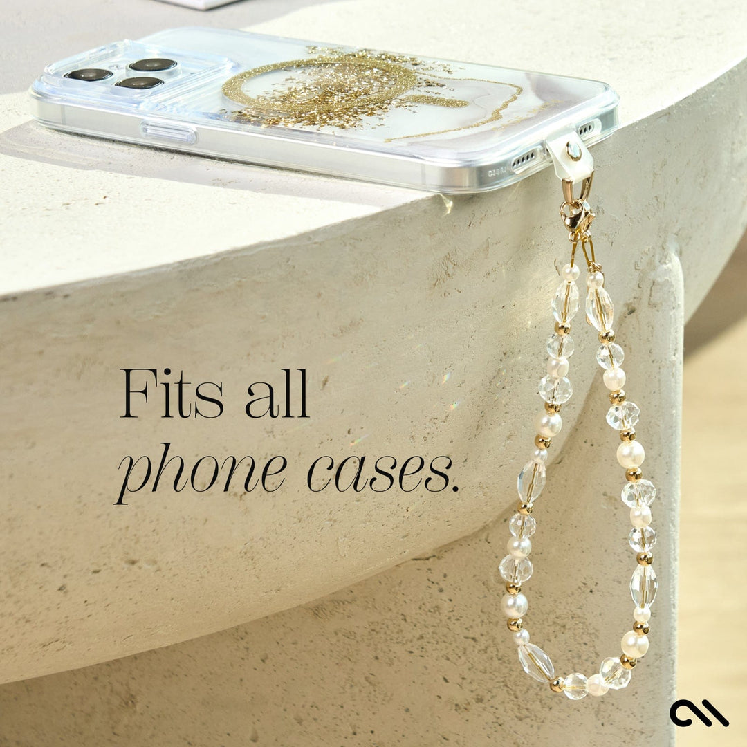 CASE MATE - Crystal Pearl Gold Phone Charm Accessories