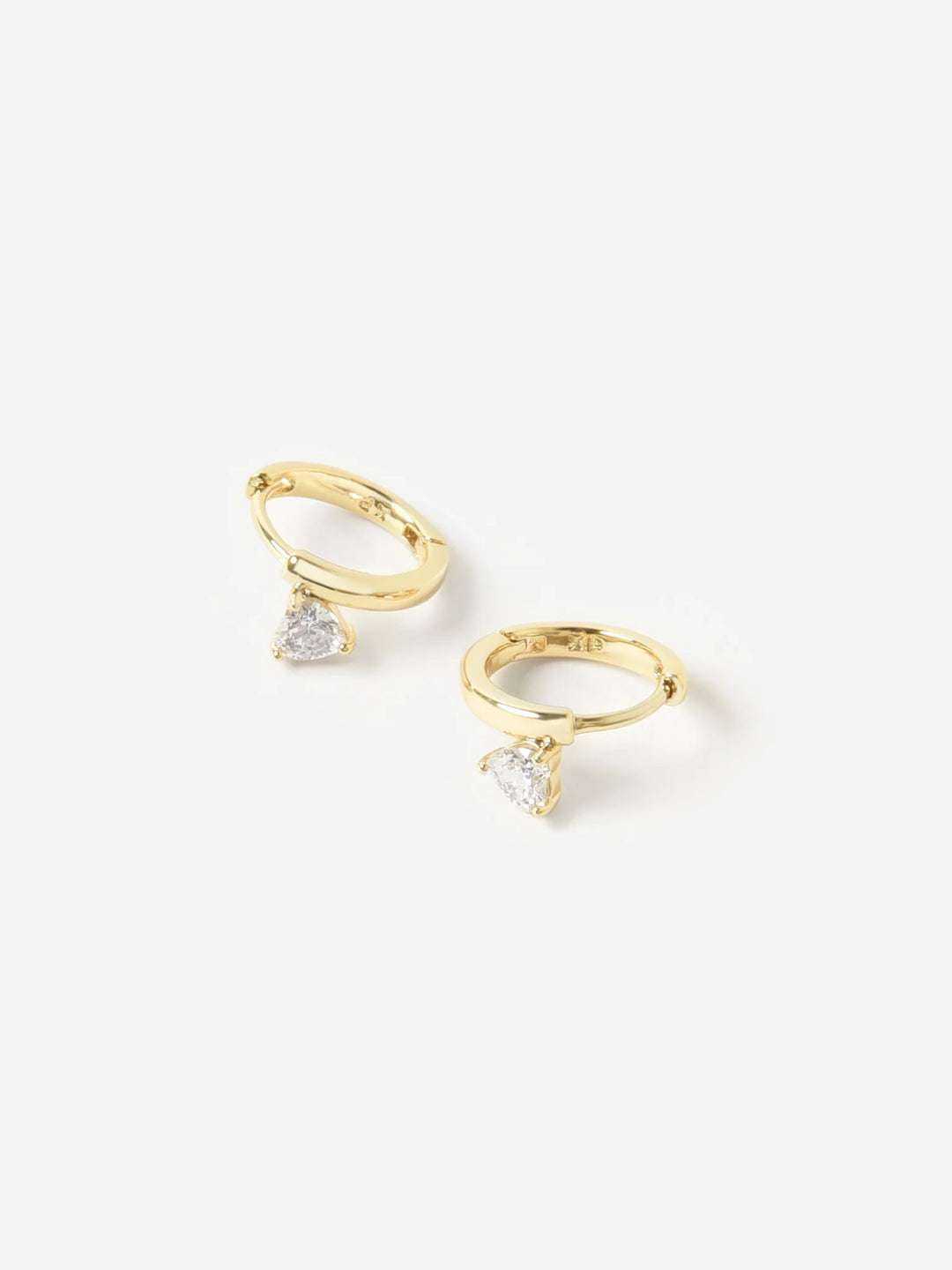 Alexa Leigh - Crystal Heart Huggie Earrings
