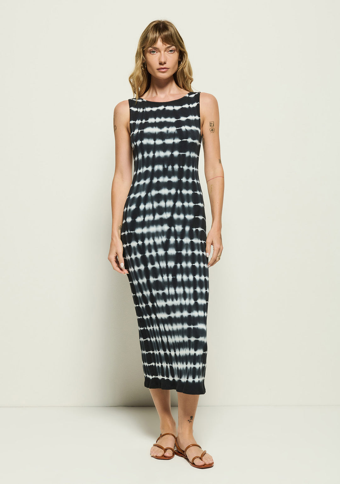 NATION LTD - Christy Tie Dye Dress in Stripe NATION LTD - Christy Tie Dye Dress in Stripe