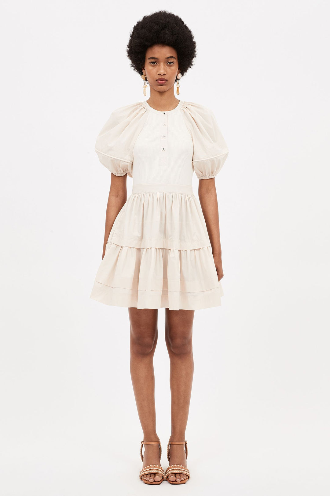 ulla johnson ivory dress Ulla Johnson | Women's Elaria Cami Silk Gown in with Lace Up in White White Ruffled Sleeveless Maxi - Size 2 | Black Tie | Evening
