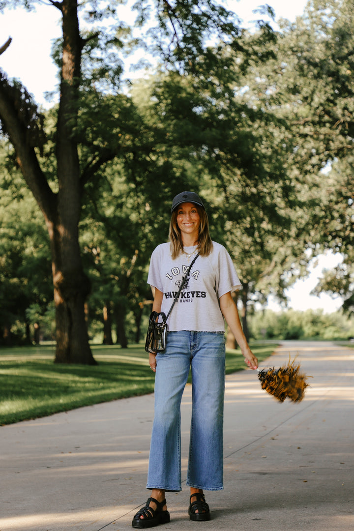 Iowa Short Sleeve Sweatshirt Heather Grey (BL938-BLIWA625C-VHG)