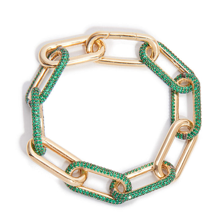 Nickho Rey - Link Bracelet in Emerald Green