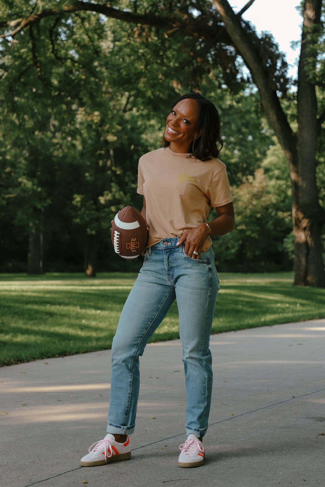 Iowa State Washed Cut-Hem Tee in Vintage Camel (BL903-BLISU1612A-VC)