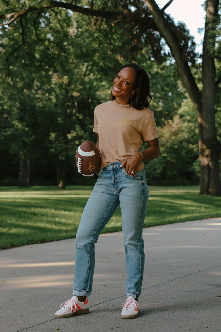 Iowa State Washed Cut-Hem Tee in Vintage Camel (BL903-BLISU1612A-VC)