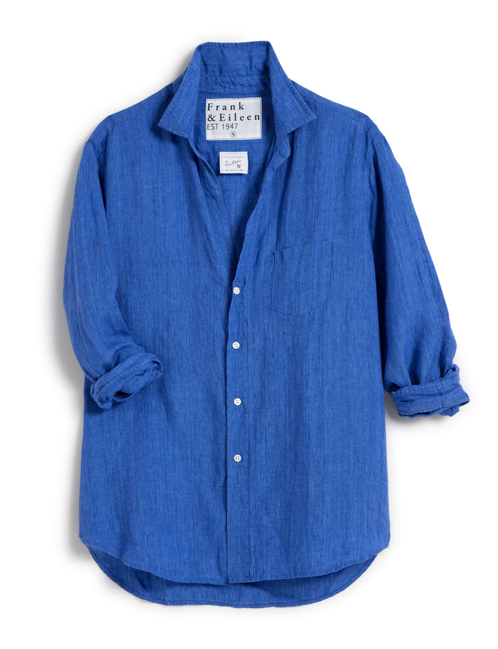 Frank & Eileen - Eileen Relaxed Button-Up Shirt in Bright Blue Linen