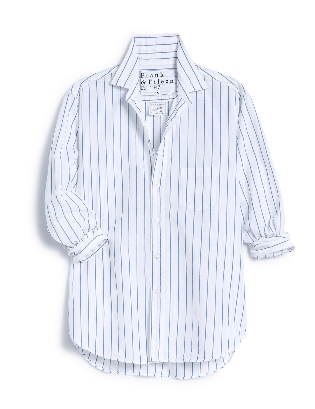 Frank & Eileen - Relaxed Button-Up Shirt in Faded Blue Stripe