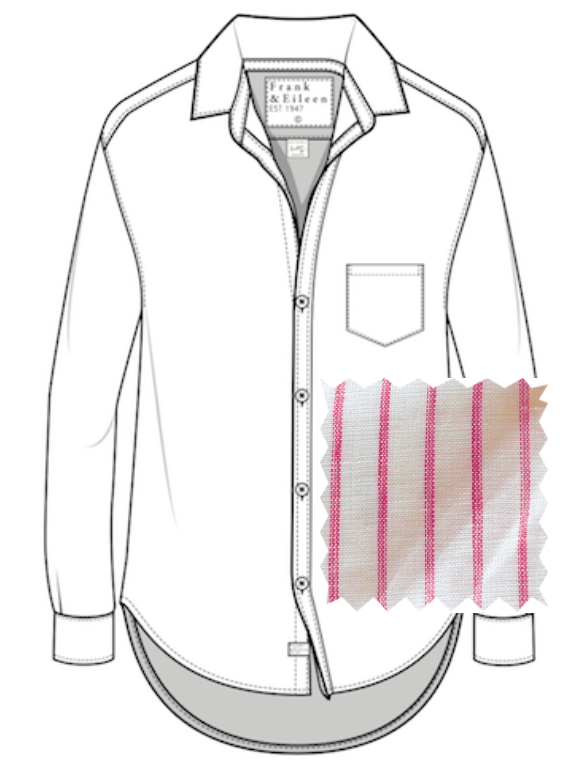 Frank & Eileen - Relaxed Button-Up Shirt in Pink Stripe Tops