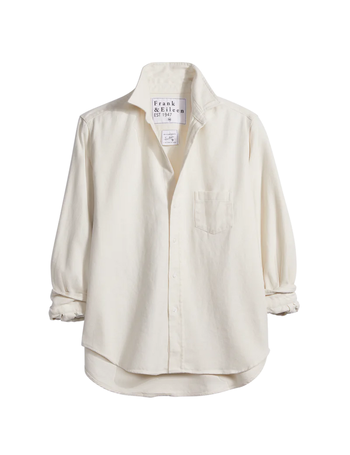 Frank & Eileen - Eileen Relaxed Button-Up Shirt in White Flannel