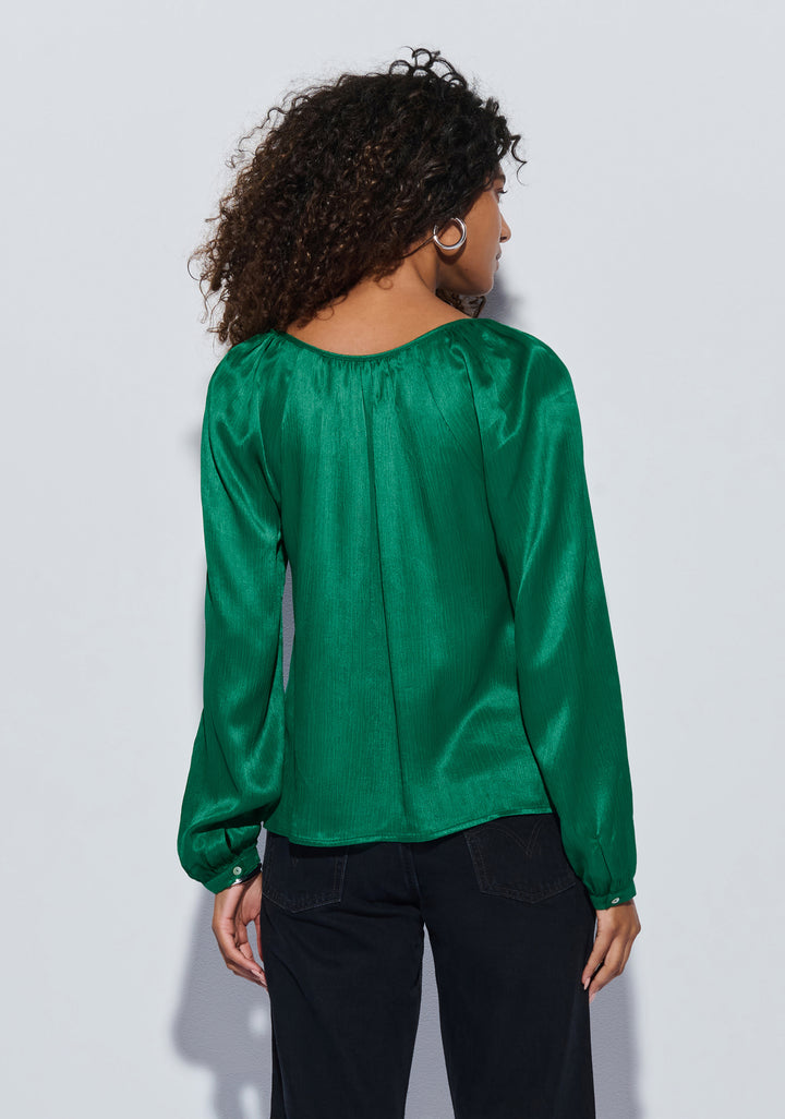 NATION LTD - Ellie Tie Front Top in Forest